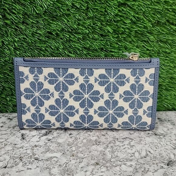 Kate Spade Spade Flower Jacquard Zip Slim Wallet - Picture 6 of 9
